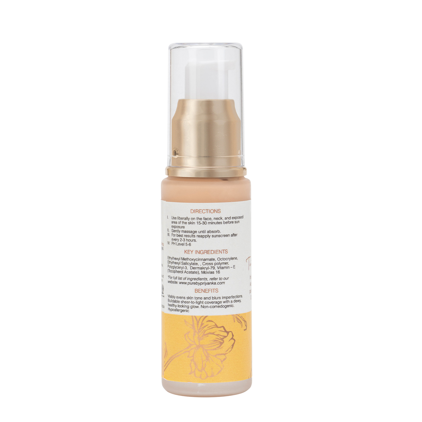 Tinted Sunscreen with 1% Hyaluronic Acid and SPF30