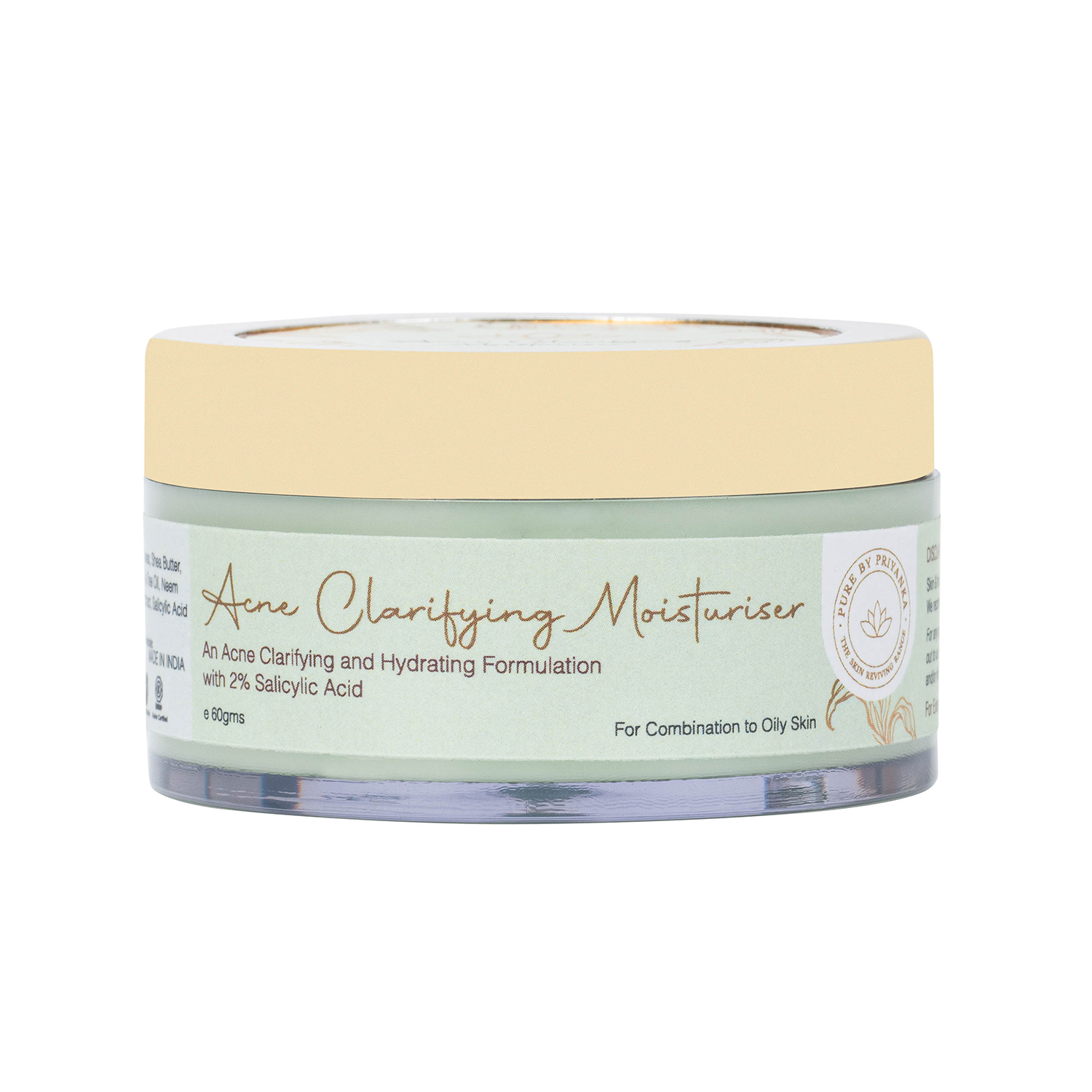 Acne clarifying moisturiser jar to hydrate the skin