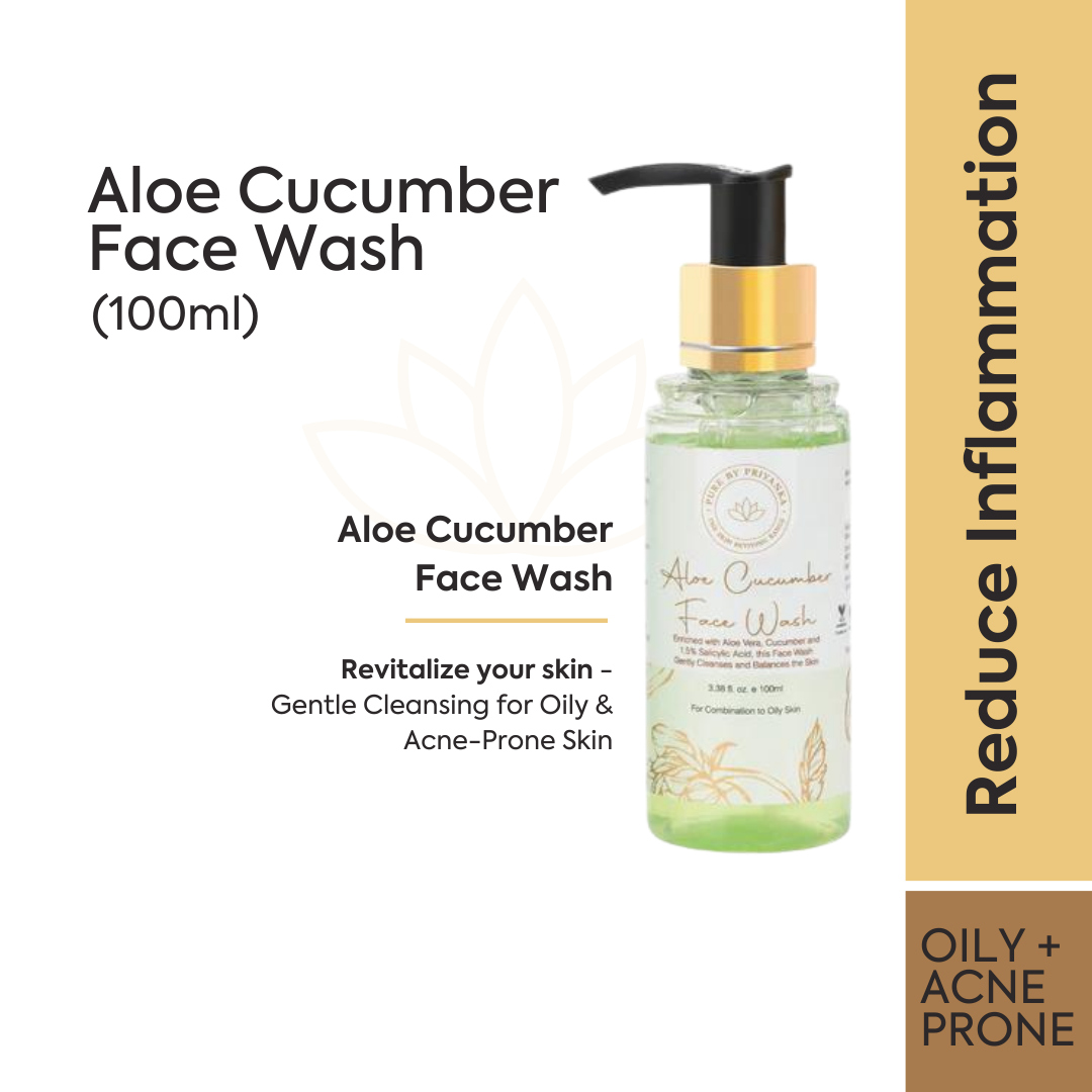 Aloe cucumber face wash for glowing skin by pure by priyanka