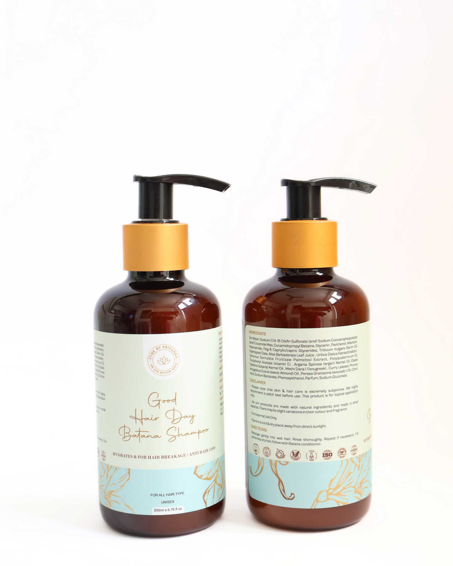 Batana hair care shampoo with front and back 