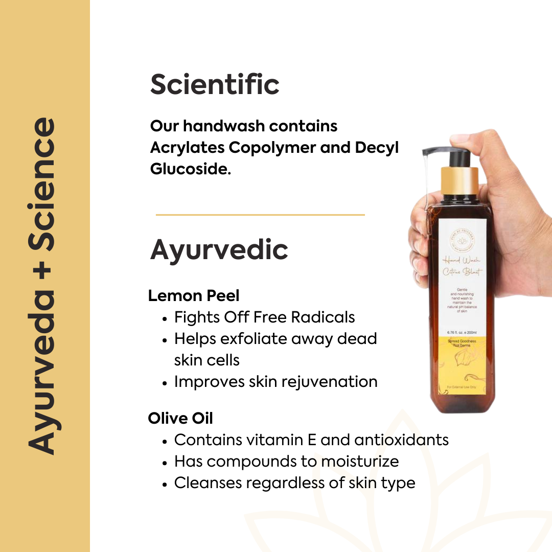 Citrus blast hand wash with ayurvedic ingredients for daily hand hygiene