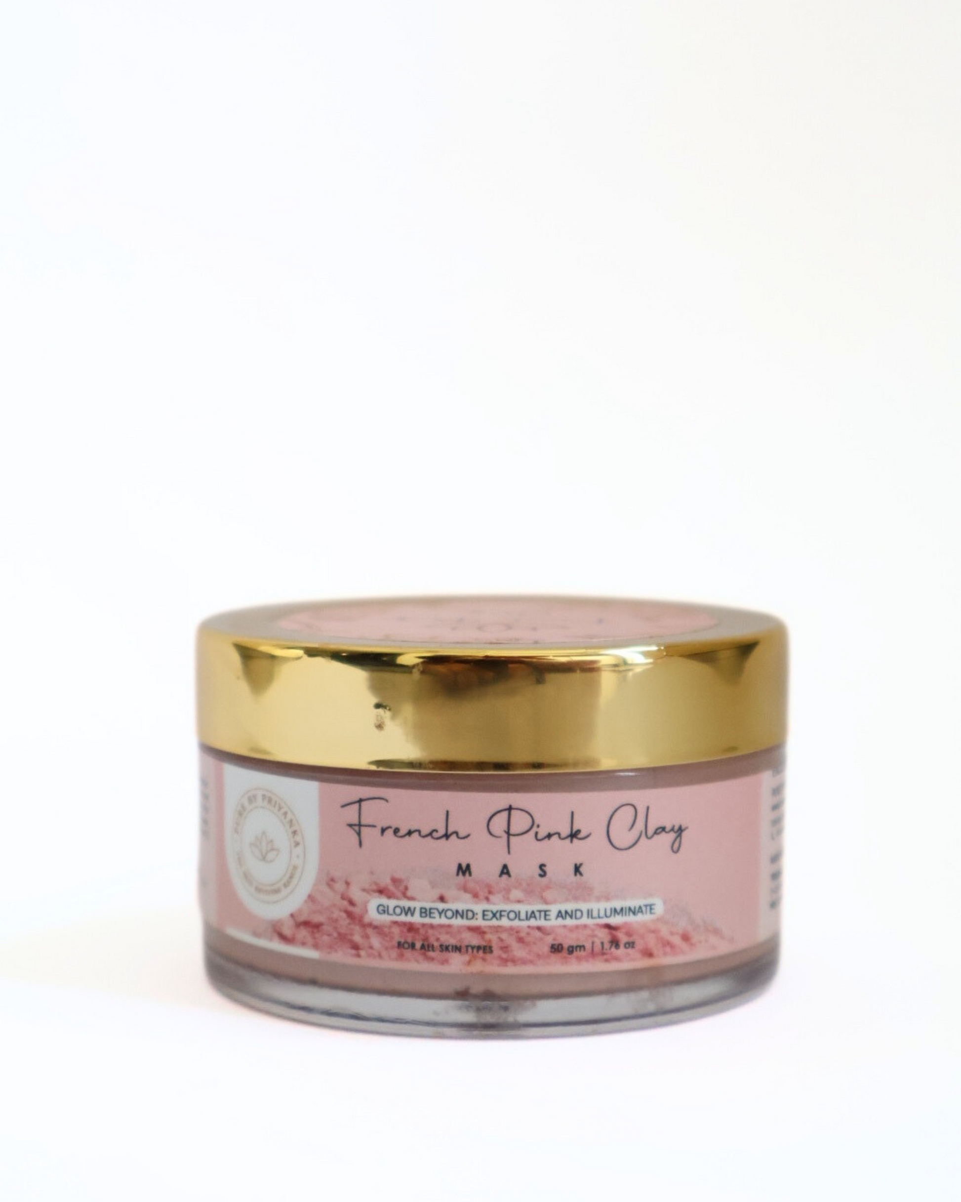 French pink clay mask jar for soft and calm skin