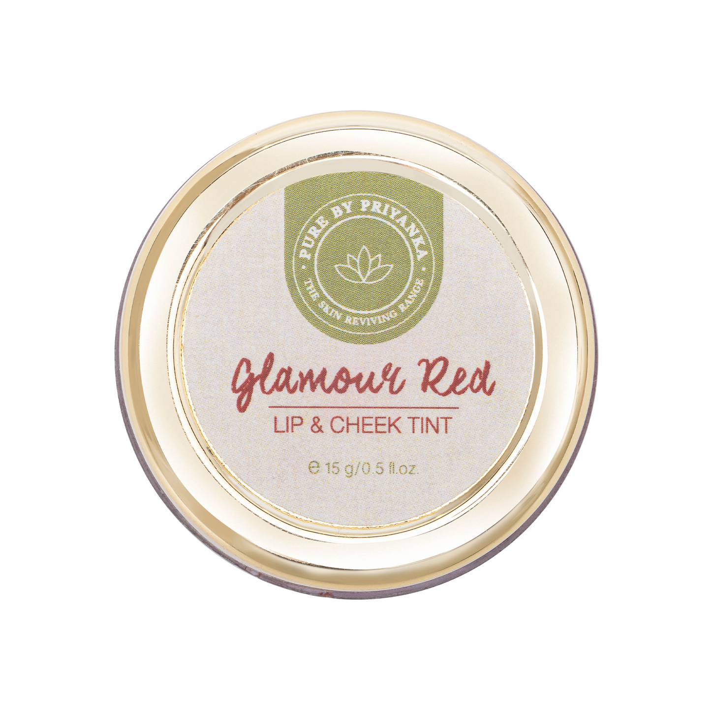 Glamour Red lip and cheek tint in a cosmetic jar