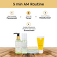 Step-by-step skincare routine with green tea toner for oil control and hydration