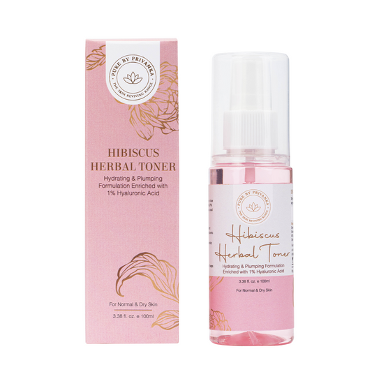 Hibiscus Herbal Toner packaging with spray bottle  by pure by priyanka