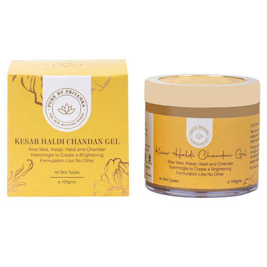 Kesar Haldi Chandan gel for bright and glowing skin by pure by priyanka
