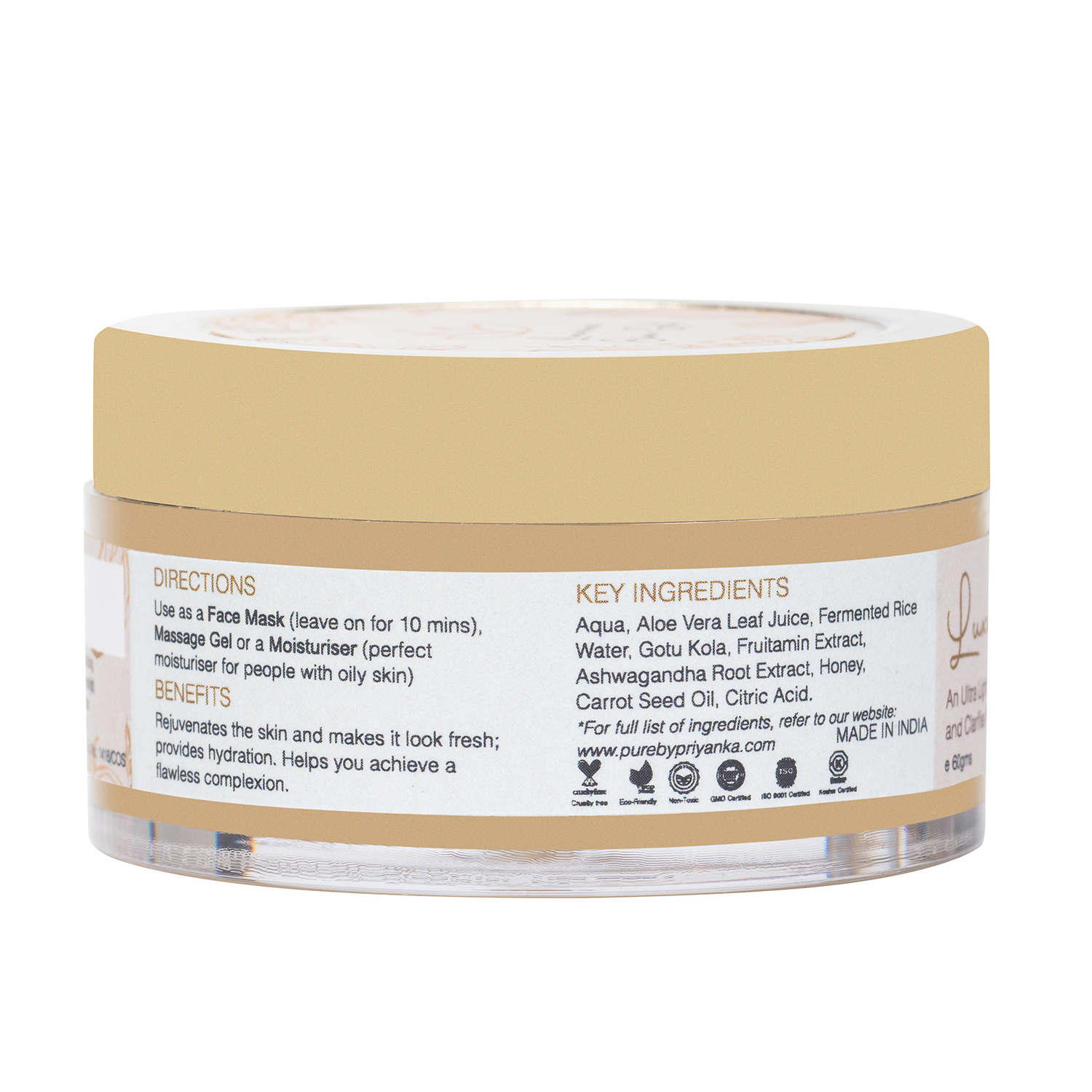 Luxurious elixir gel  with natural ingredients for glowing face