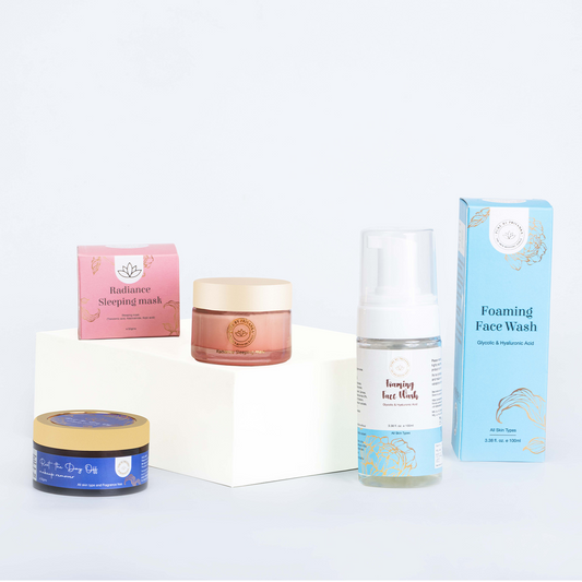 Night care regime products for glowing skin by pure by priyanka