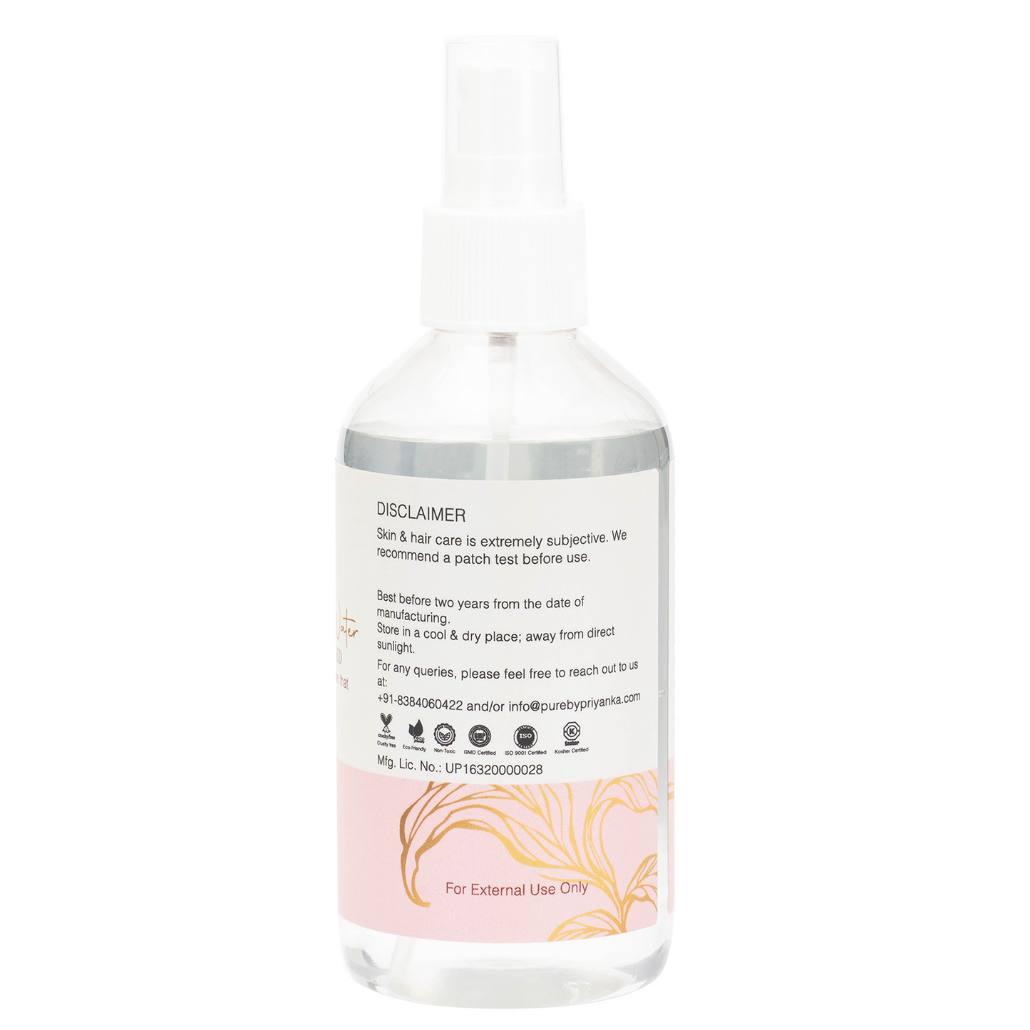 Pristine rose water is use for oily skin