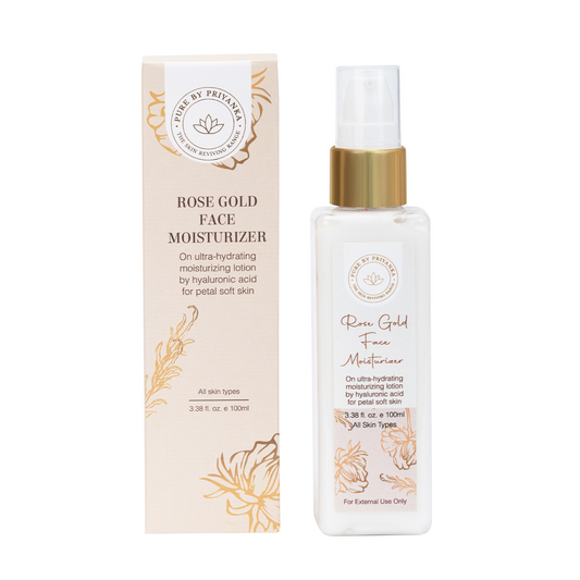 Rose gold face moisturizer for hydrating skin by pure by priyanka