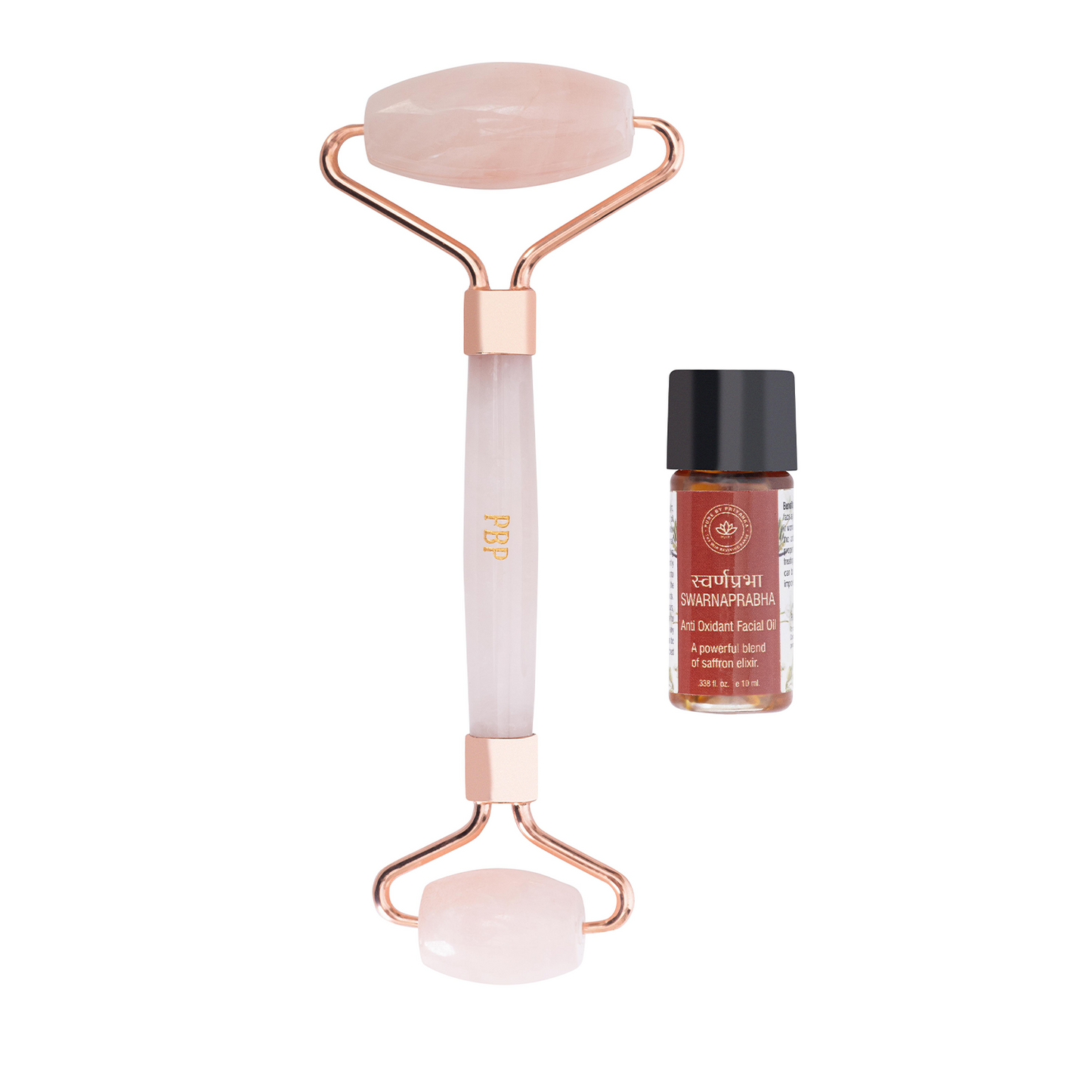 Rose quartz facial massage tool for improved blood circulation with facial cream