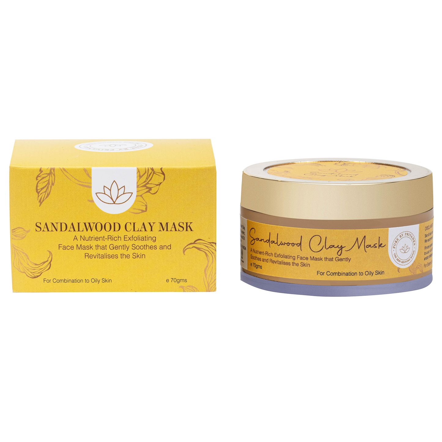 Sandalwood clay mask for glowing skin by pure by priyanka