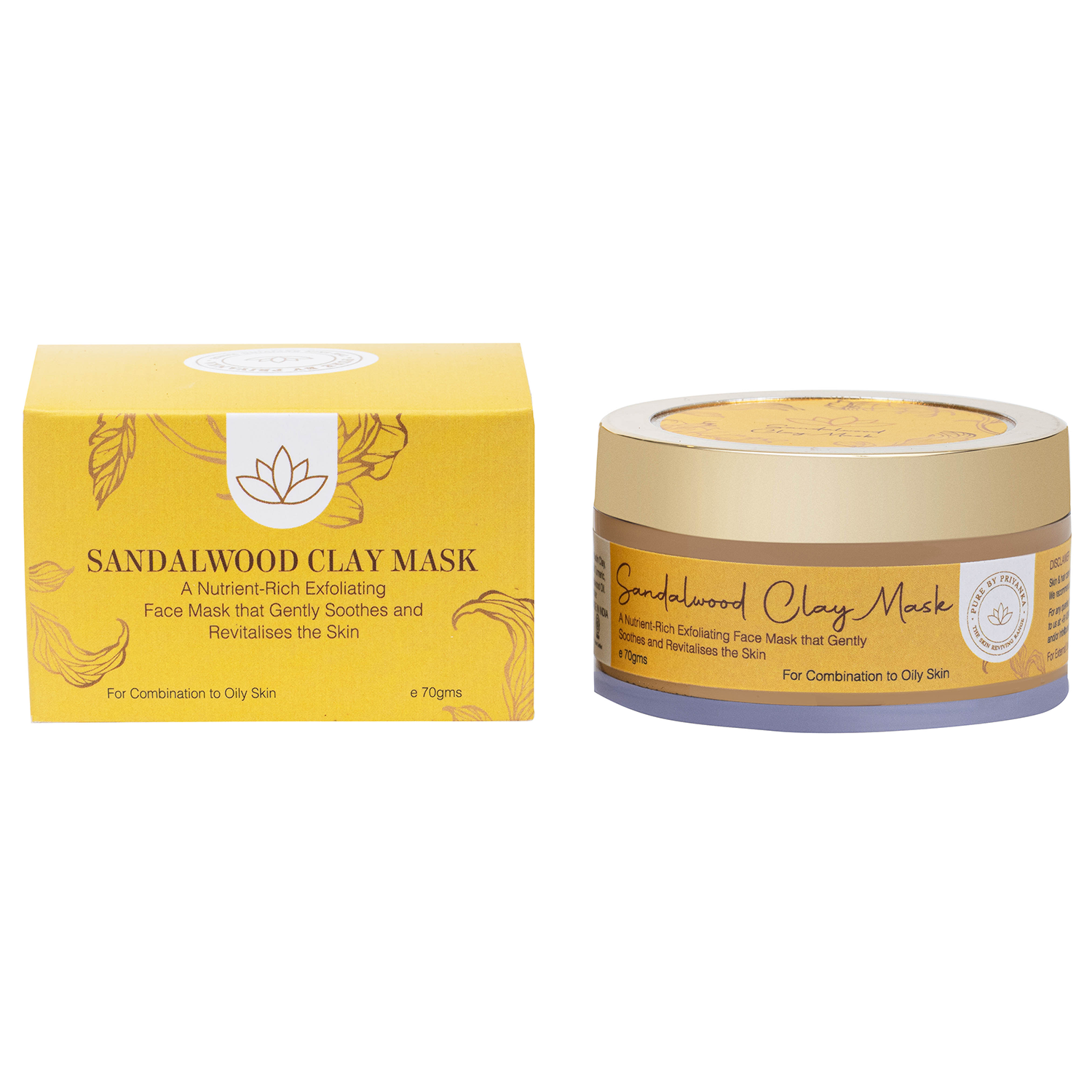 Sandalwood clay mask for glowing skin by pure by priyanka