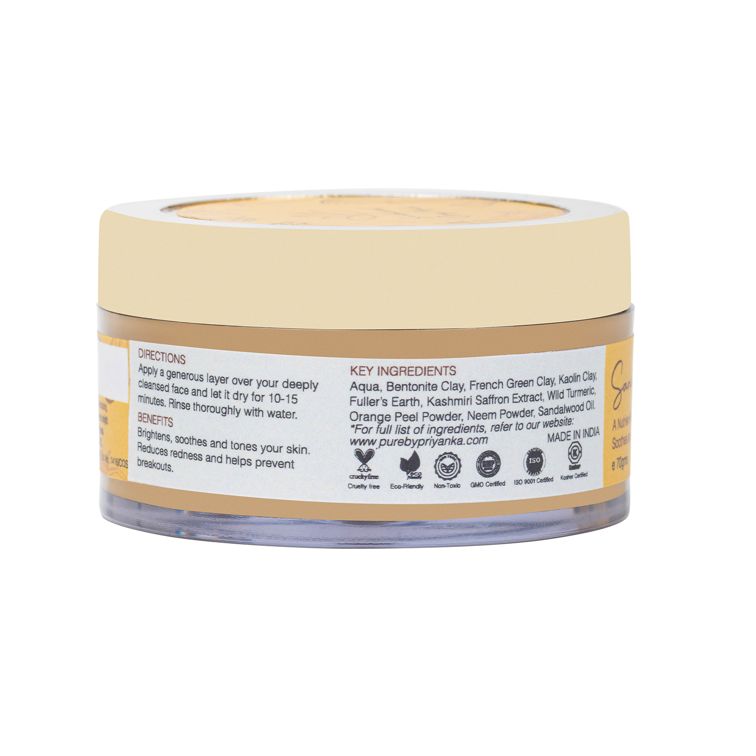 Sandalwood clay mask with natural ingredients