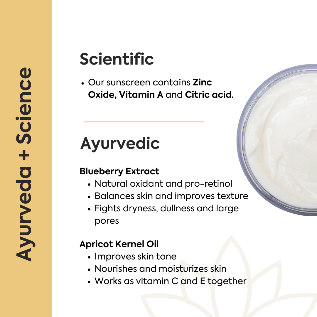 Sunkissed Mineral Sunscreen with ayurvedic and scientific ingredients to repair the skin