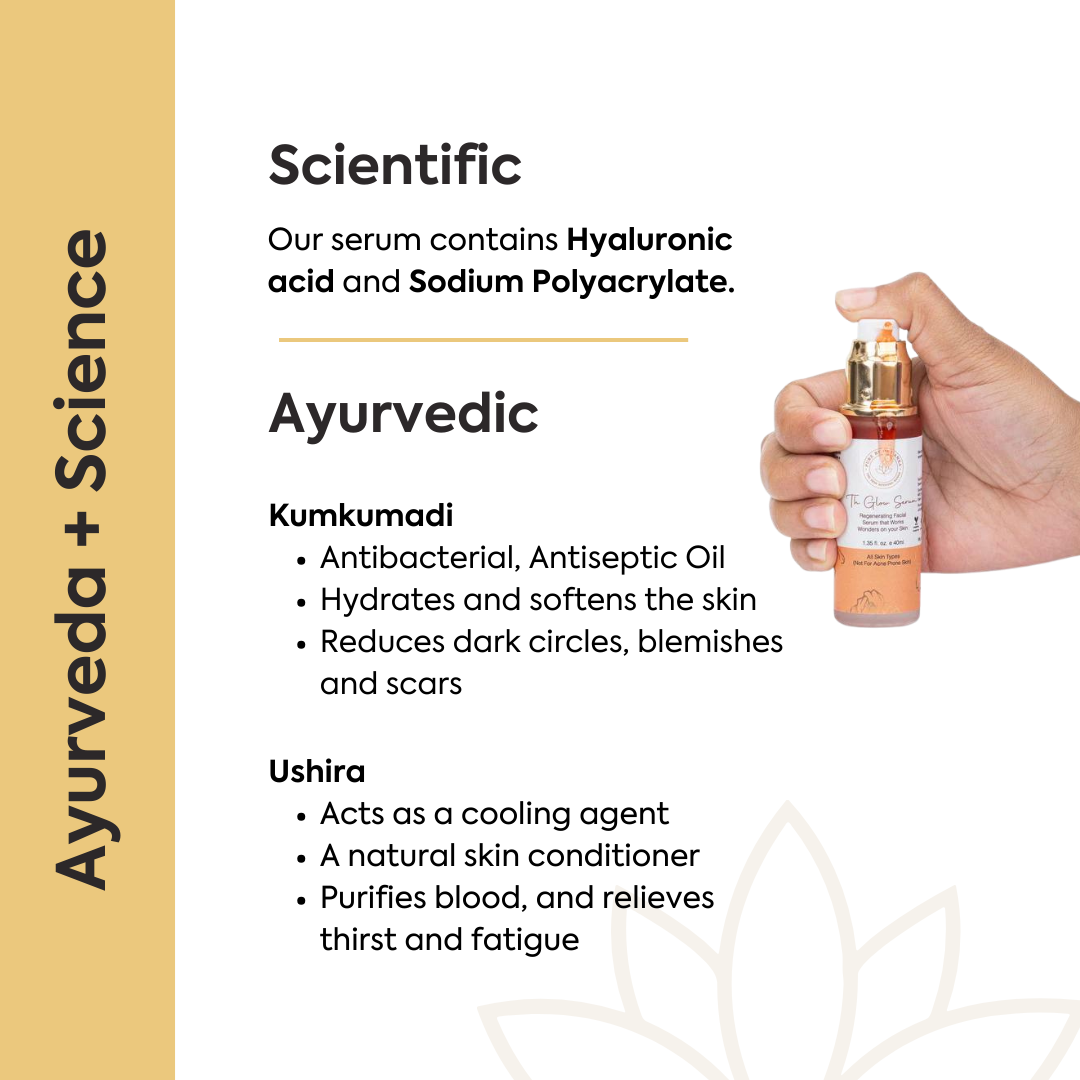 The Glow Serum Kumkumadi with a scientific and Ayurvedic combination