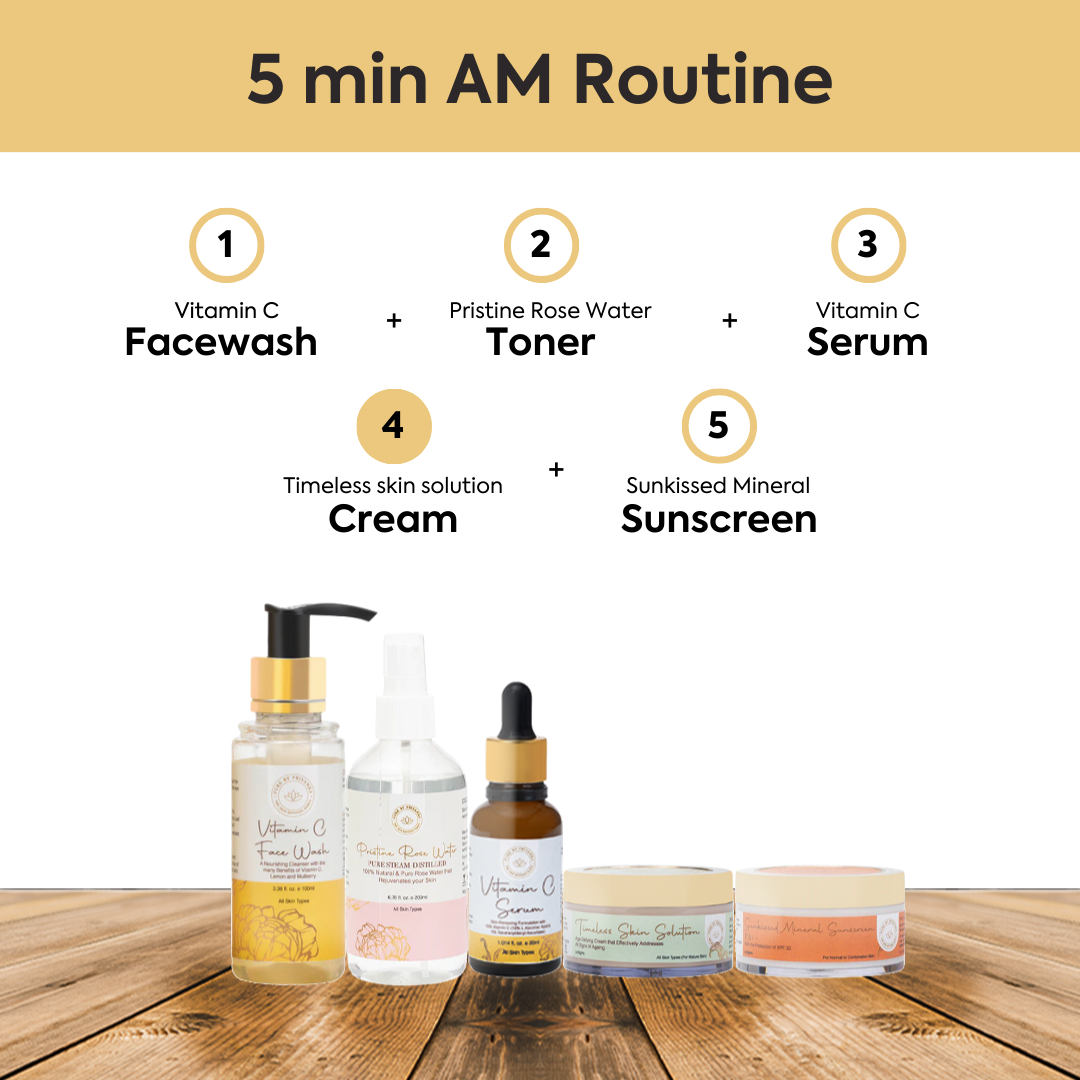 Timeless skin solution routine for natural glow