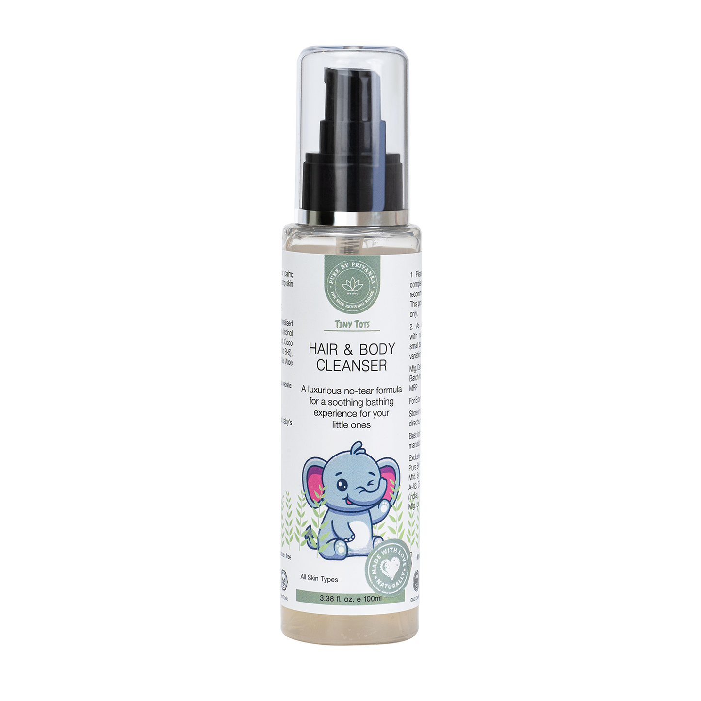 Tiny tots hair and body cleanser spray bottle