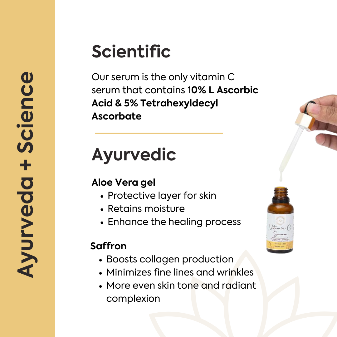 Vitamin C serum Ayurvedic ingredients for light texture