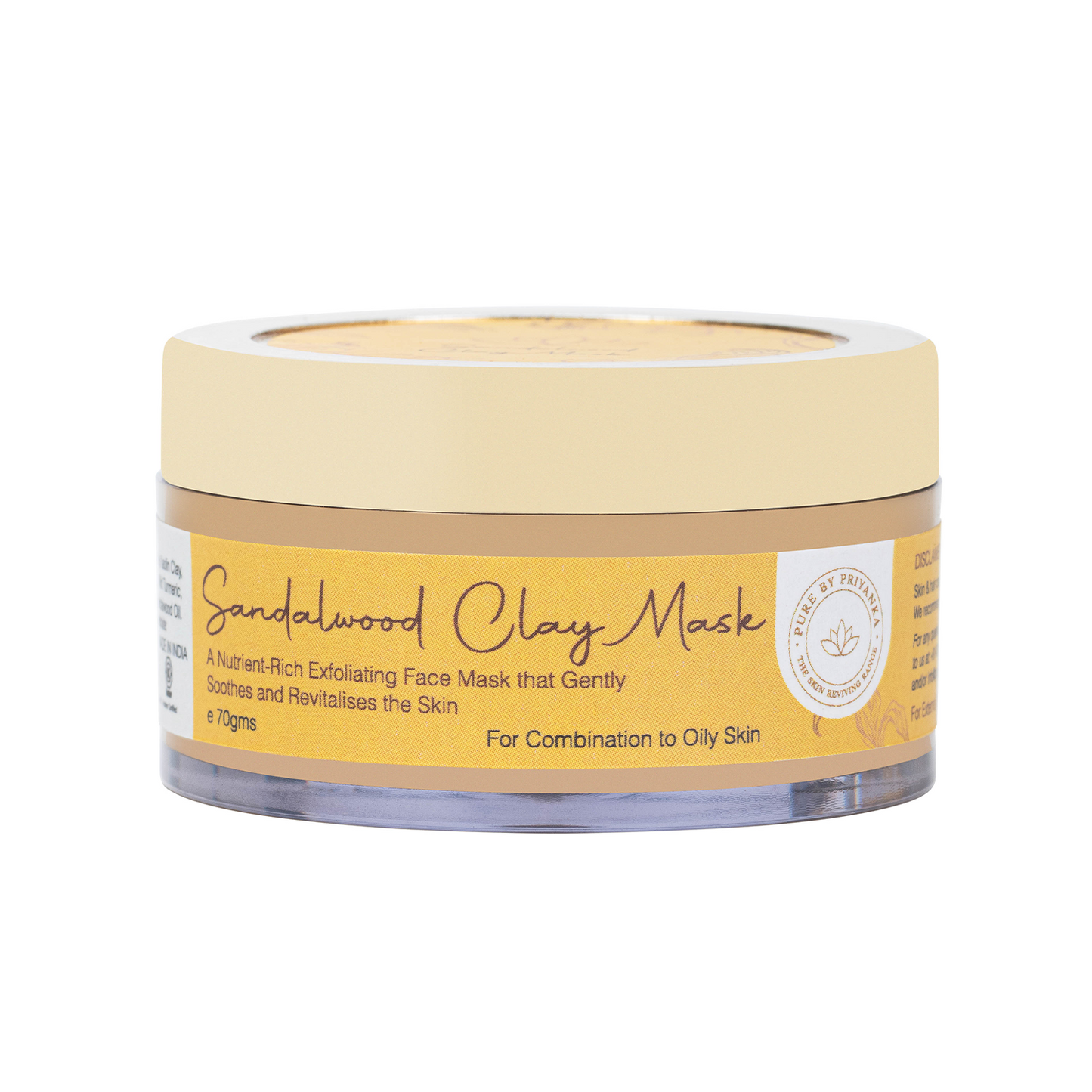 Sandalwood clay mask jar for natural radiant skin